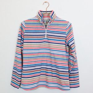 ButterFleece Sahalie Fleece Quarter Zip Small Bright Pastel Stripes